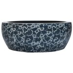vidaXL Vasque à poser noir et bleu rond Φ41x14 cm céramique
