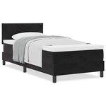 vidaXL Lit à ressorts avec matelas Noir 100 x 200 cm tissu