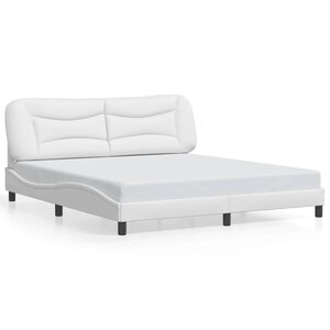 vidaXL Cadre de lit sans matelas Hvar blanc 180x200 cm similicuir