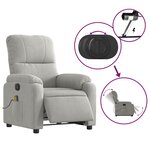 vidaXL Fauteuil inclinable de massage électrique gris clair