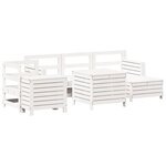 vidaXL Salon de jardin 7 Pièces blanc bois de pin massif
