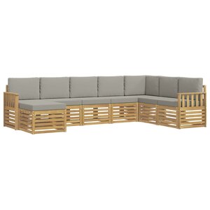 vidaXL Ensemble de canapés d'extérieur 6 Pièces Blanc et gris clair