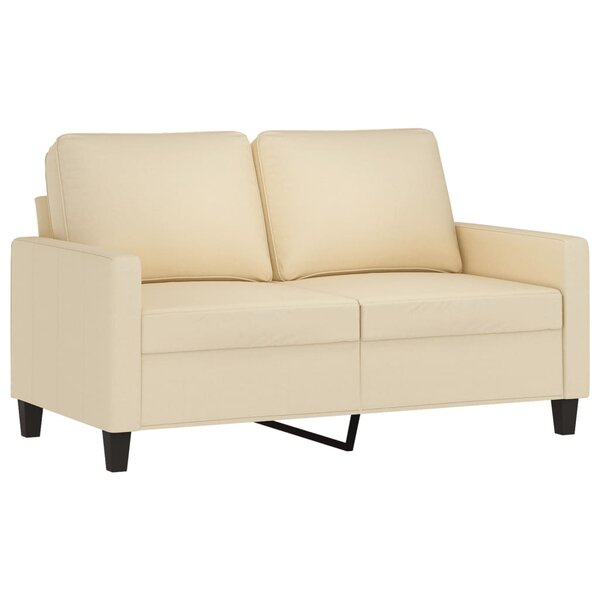 vidaXL Canapé à 2 places Crème 120 cm Tissu