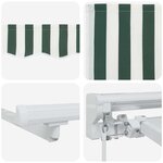 vidaXL Auvent Rétractable Vert et blanc 250x200 cm tissu