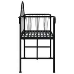 vidaXL Banc de jardin 2 places 128 cm Noir Acier