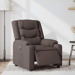 vidaXL Fauteuil inclinable électrique Marron foncé Tissu