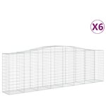vidaXL Paniers à gabions arqués 6 Pièces 400x50x120/140 cm Fer galvanisé