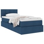 vidaXL Lit avec rangement et matelas avec matelas Bleu 90 x 200 cm