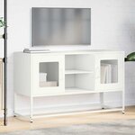 vidaXL Meuble TV blanc 100 5x39x60 5 cm acier