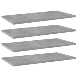 vidaXL Panneaux de bibliothèque 4 Pièces Gris béton 60x30x1 5cm Aggloméré