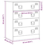 vidaXL Buffet vert olive 67x39x83 cm acier