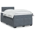 vidaXL Sommier à lattes de lit et matelas Gris foncé 120x200cm Velours