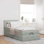 vidaXL Cadre de lit ottoman et matelas gris clair 90x200 cm velours