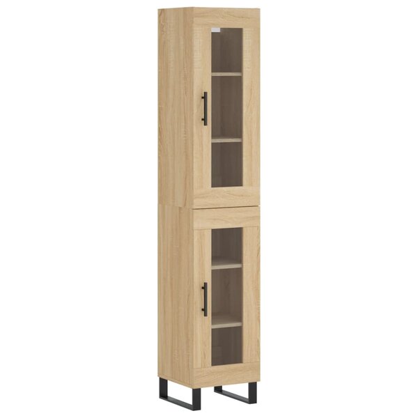 vidaXL Buffet haut Chêne sonoma 34 5x34x180 cm Bois d'ingénierie
