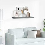 vidaXL Étagère murale flottante Gris brillant 90x23 5x3 8 cm MDF
