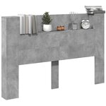 vidaXL Armoire tête de lit avec LED gris béton 160x16 5x103 5 cm