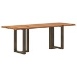 vidaXL Table à manger et bord naturel bois massif chêne rectangulaire
