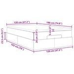 vidaXL Cadre de lit ottoman avec matelas gris clair 120x190 cm tissu