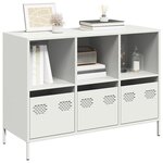 vidaXL Buffet blanc 101 5x39x73 5 cm acier laminé à froid