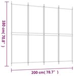 vidaXL Cloison de séparation 4 panneaux Blanc 200x180 cm Tissu