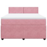 vidaXL Sommier à lattes de lit avec matelas Rose 140x200 cm Velours