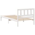 vidaXL Cadre de lit Blanc 90 x 190 cm Bois massif en pin