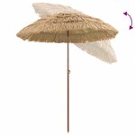 vidaXL Parasol de plage Marron Ø 160 x 196 cm Acier