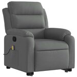 vidaXL Fauteuil de massage inclinable Gris foncé Tissu