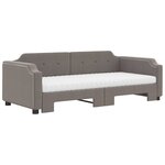 vidaXL Lit de jour avec gigogne et matelas taupe 80x200 cm tissu