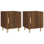 vidaXL Tables de chevet 2 Pièces Chêne marron Bois d'ingénierie