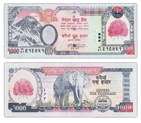 Billet de collection 1000 rupees 2008 nepal - neuf - p67b
