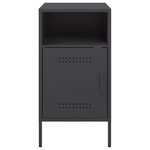 vidaXL Table de chevet noir 36x39x68 cm acier