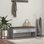 vidaXL Banc d'entrée avec coussin Gris béton 103 x 38 x 40 cm