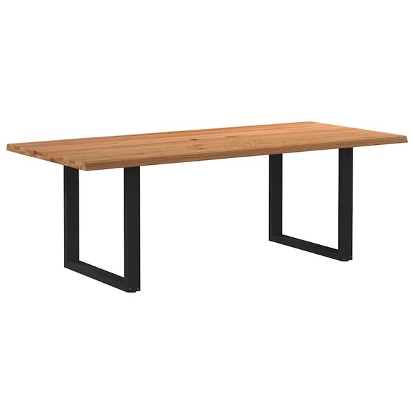 vidaXL Table à manger et bord naturel bois massif chêne rectangulaire
