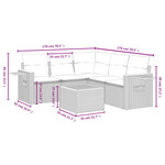 vidaXL Salon de jardin 6 Pièces avec coussins noir résine tressée