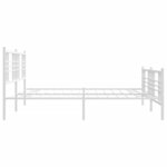 vidaXL Cadre de lit métal sans matelas et pied de lit blanc 183x213 cm