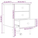vidaXL Cabinet de chevet Chêne fumé 42 x 41 x 61 cm Bois d'ingénierie