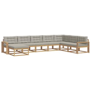 vidaXL Ensemble de canapés d'extérieur 8 pc Blanc et gris clair
