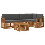 vidaXL Ensemble de canapé d'angle 6 Pièces Naturel et Anthracite