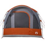 vidaXL Tente de camping tunnel 3 personnes gris et orange imperméable