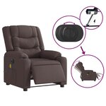 vidaXL Fauteuil de massage inclinable électrique Marron foncé Tissu