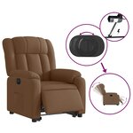 vidaXL Fauteuil inclinable électrique marron tissu