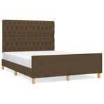 vidaXL Cadre de lit avec tête de lit marron foncé 140x200 cm Tissu