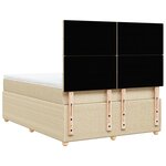vidaXL Sommier à lattes de lit avec matelas Crème 140x200 cm Tissu