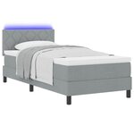 vidaXL Lit à ressorts avec matelas Gris clair 90 x 190 cm tissu