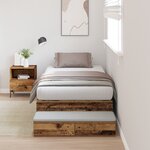 vidaXL Lit de stockage en bois ancien 90x190 cm