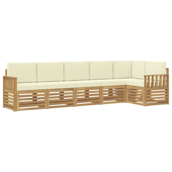 vidaXL Ensemble de canapés d'extérieur 6 Pièces Blanc et crème