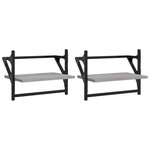 vidaXL Étagères murales avec barres 2 Pièces sonoma gris 40x25x30 cm