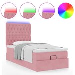 vidaXL Cadre de lit ottoman avec matelas rose 80x200 cm velours