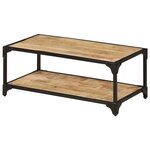 vidaXL Table basse 90x45x35 cm Bois de manguier massif brut